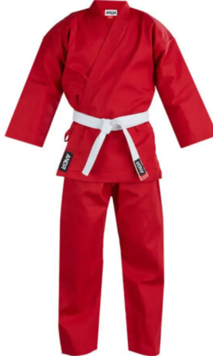 red karate suit