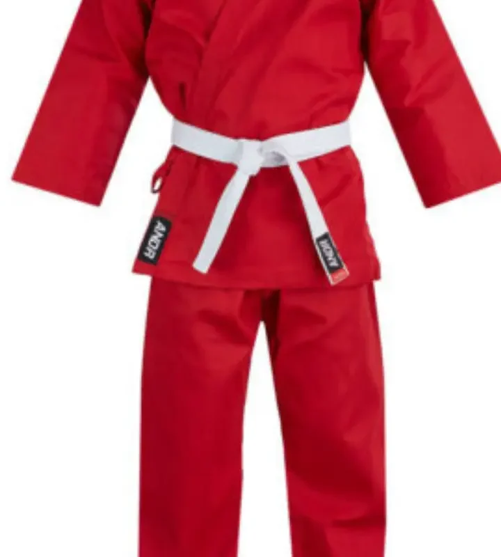 red karate suit